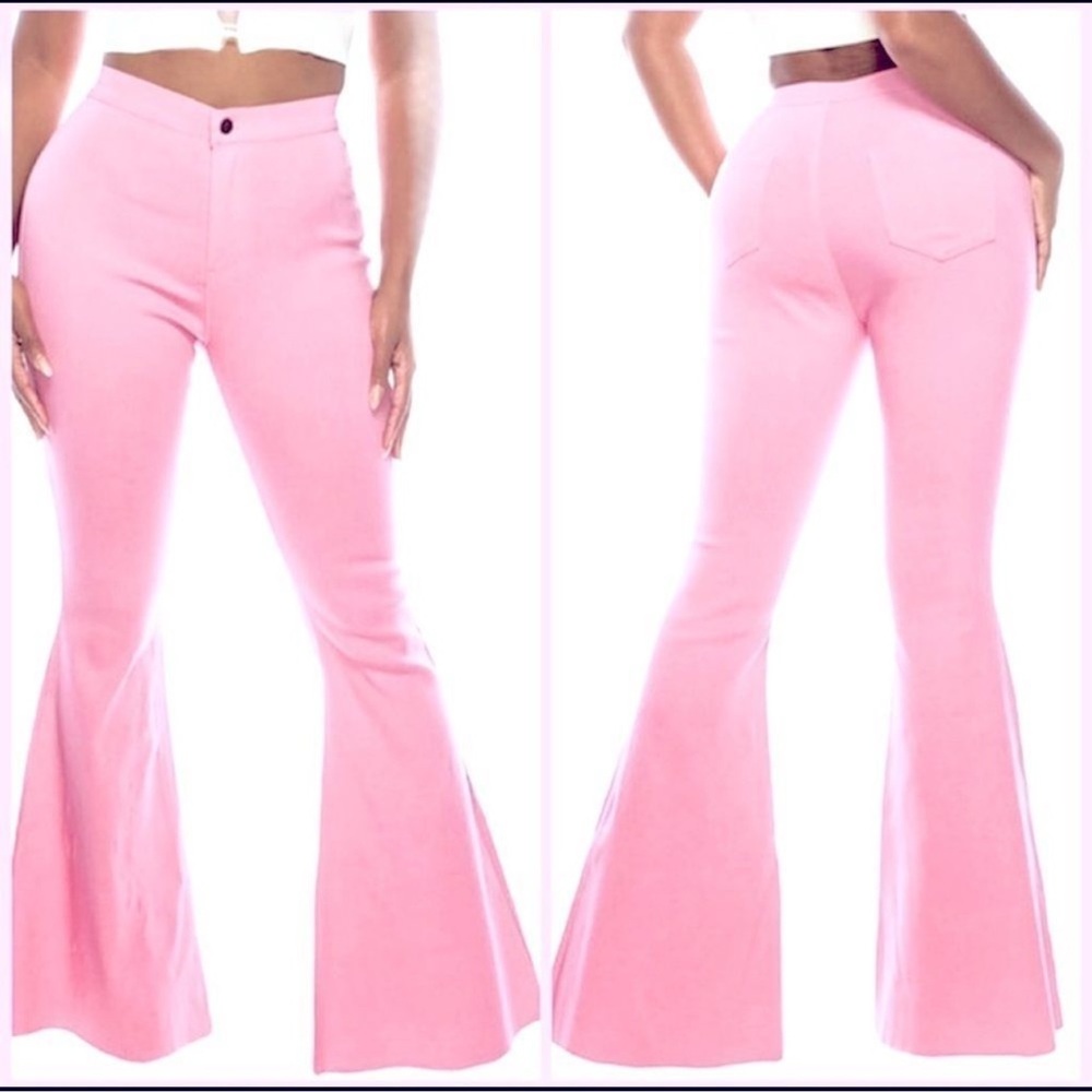 Light Pink Flared Pants - 30.75” Inseam - Size Medium Petite